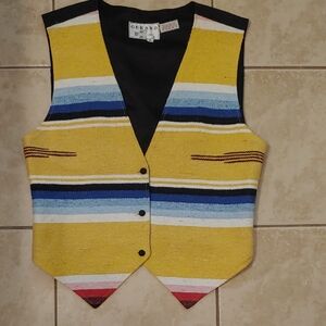 VTG Gerard By Pege Striped Western Vest Unisex Size S